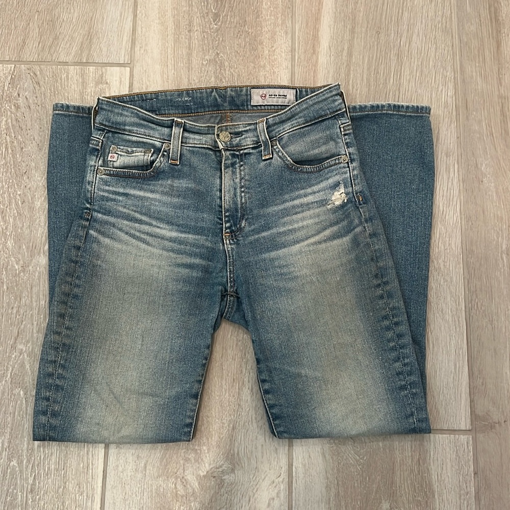 AG Adriano Goldschmied Blue Cropped Jeans